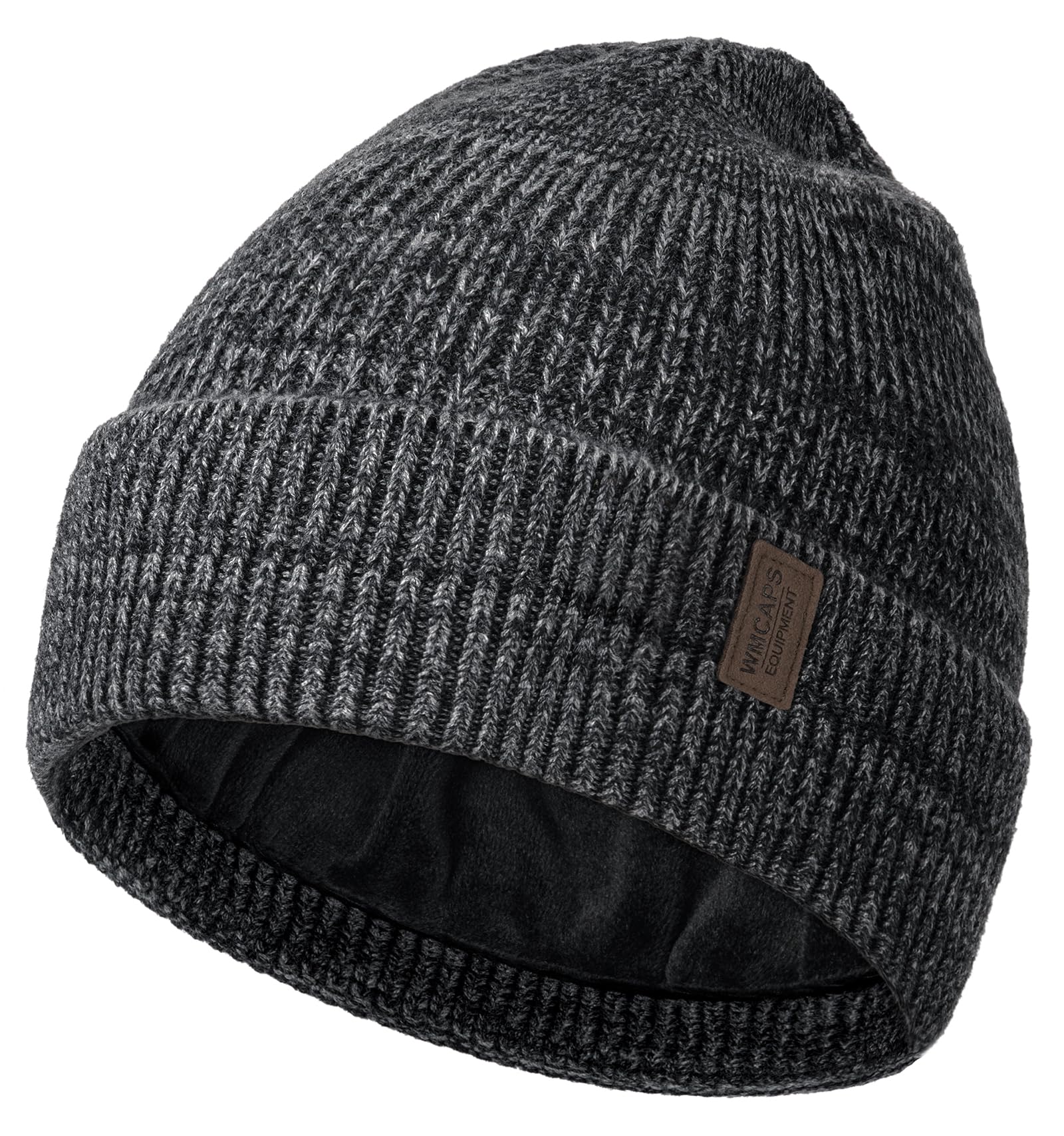 Wmcaps Winter Beanie for Men Women, Fleece Lined Beanie Soft Warm Knit Hat Ski Stocking Cuffed Cap